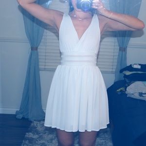 BB DAKOTA White Dress Cinched Waist Sz XS